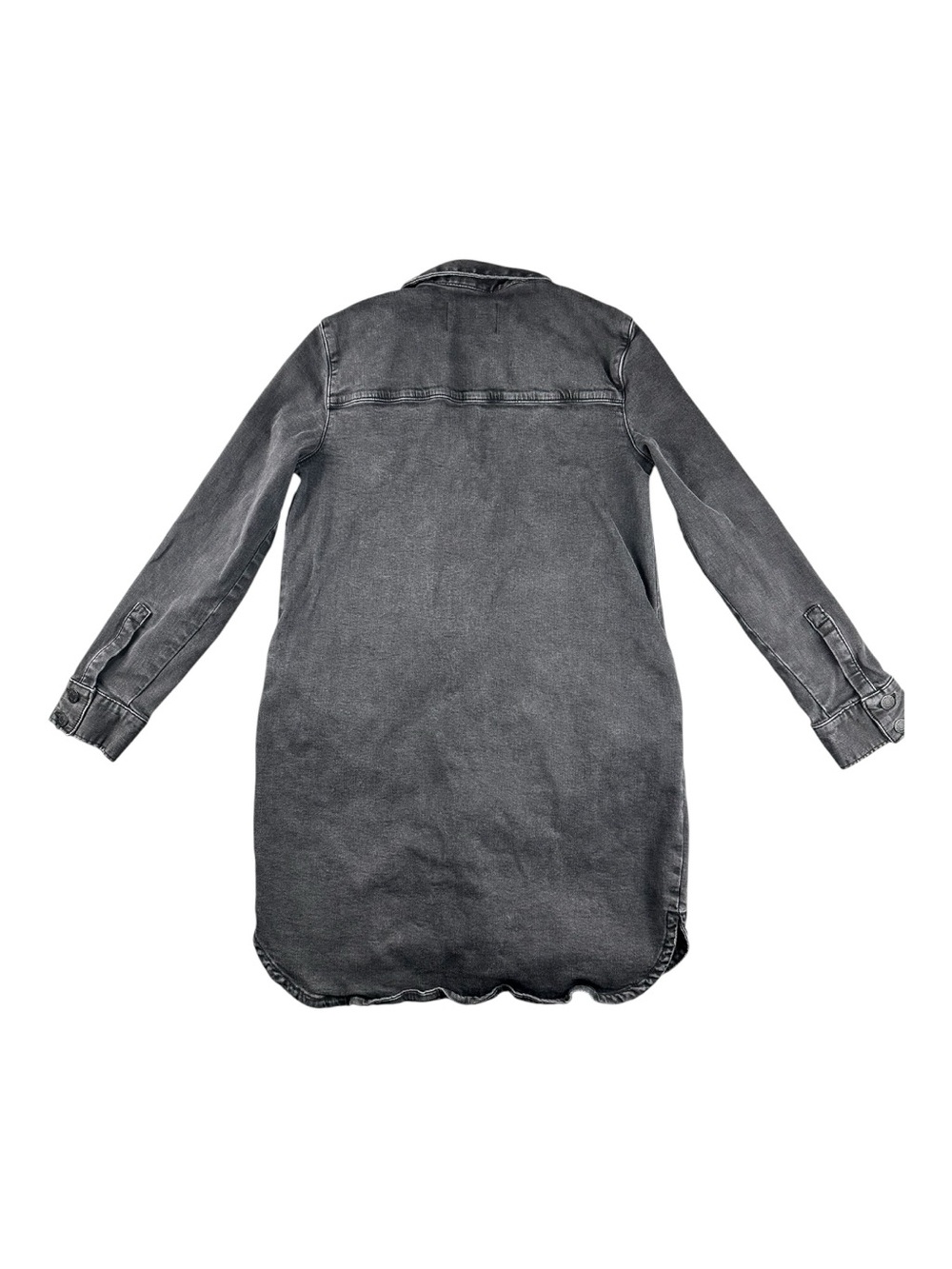 Calvin Klein Jeans Black Wash Denim Button Front Shirt Dress M Utility Mini - Picture 3 of 11